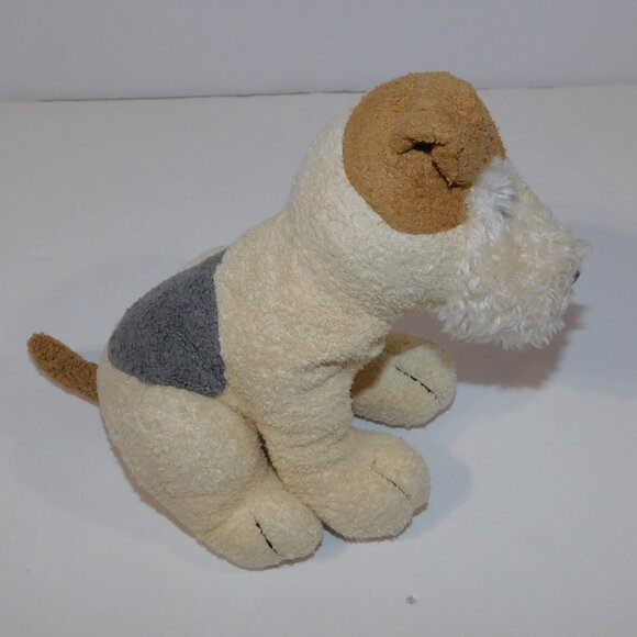Russ Luv Pets Terrier Dog Trixie 6" plush Stuffed Chamois Feel Cream Brown Gray - Picture 5 of 6